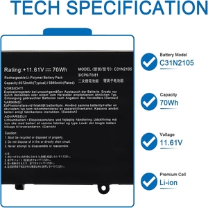 11.61V 70Wh C31N2105 แบตเตอรี่แล็ปท็อปสำหรับ ASUS <span class=keywords><strong>VivoBook</strong></span> <span class=keywords><strong>S</strong></span> 14 <span class=keywords><strong>15</strong></span> <span class=keywords><strong>OLED</strong></span> K3402 K3502 M3402 <span class=keywords><strong>M3502</strong></span> K3402Z K3402ZA K3502Z K3502ZA M3402Q - Product Image 2