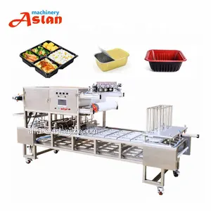 fast food PP tray rice filling filling nitrogen package machine/ electric prepared food box MAP vacuum sealing machine