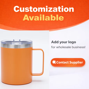 <span class=keywords><strong>Taza</strong></span> de Café de Acero Inoxidable de Doble Pared con Aislamiento al Vacío, Libre de BPA, 12 oz, con Dos Tapas y Asa, para Camping, Oficina y Uso al Aire Libre, Venta al Por Mayor - Product Image 6