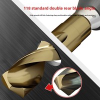Foret hélicoïdal BEILI M2 HSS 1/2" à queue réduite 12-25mm pour l'acier inoxydable, le fer, l'aluminium, le cuivre et le travail des métaux