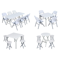 Table de banquet pliante rectangulaire en plastique blanc, table rectangulaire pliable bon marché pour mariage, table pliante de 6 pieds pour fête