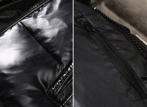 Cappotto corto invernale Casual da <span class=keywords><strong>uomo</strong></span> nuovo piumino <span class=keywords><strong>giovanile</strong></span> alla <span class=keywords><strong>moda</strong></span> con viso luminoso con chiusura frontale con cerniera con cappuccio spesso e caldo Logo - Product Image 3