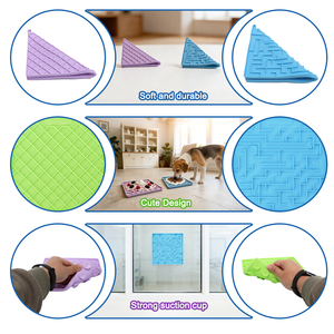 Alfombrilla de silicona de grado alimenticio para perros y gatos, comedero lento con ventosa, tapete de rompecabezas para baño, aseo, entrenamiento y alivio de la ansiedad - Product Image 3