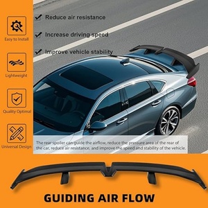 สปอยเลอร์หลังแบบยูนิเวอร์แซลขนาด 54 นิ้ว, สปอยเลอร์หลังทรง Seagull PRO สีดำด้าน น้ำหนักเบา ใช้ได้กับรถยนต์โตโยต้าและฮอนด้า - Product Image 5