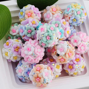Offre Spéciale peint à la main Rose fleur acrylique perles couleurs mélangées 21mm perles en plastique pour créatif bricolage stylo fabrication de bijoux-pour Bracelet - Product Image 1