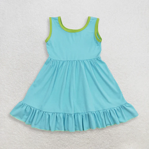 ชุดเดรสเด็กผู้หญิงวัยเตาะแตะสำหรับฤดูร้อน หลายสี ผ้าฝ้ายเนื้อนุ่ม แขนกุด แต่งระบาย - Product Image 3