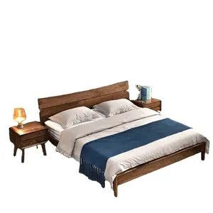 モダンなデザインのベッドルーム家具木製キングサイズロフトダブルベッド中国工場販売