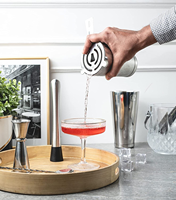 Ensemble de shaker à cocktails Boston de luxe et durable en acier inoxydable brillant de 6 pièces, capacité de 600/800 ml, vente en gros par Creation Factory