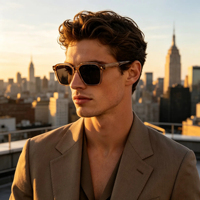 Lunettes de soleil polarisées personnalisées avec logo, monture carrée en acétate, style tendance, protection solaire, vente en gros usine 2026