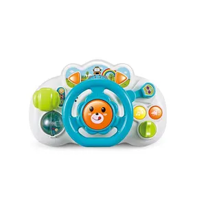 Hot Selling Children's Cartoon Steering Wheel Toy Eco-friendly Game Simulated Driving Kid's Educational Toy with Light and Music