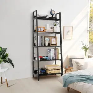 Industrial Bookcase Home Office Adjustable Bookshelves Storage Shelves Organizer Vintage Book Shelf Display