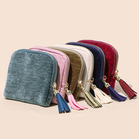 Tas Perhiasan Rumbai Enam Lapis yang Indah, Tas Penyimpanan Gelang Chenille, Kantong Perhiasan Wenwan, Tersedia Grosir