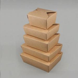 Boîte à emporter en papier kraft jetable, conteneur alimentaire en papier imprimé, emballage alimentaire à emporter - Product Image 1