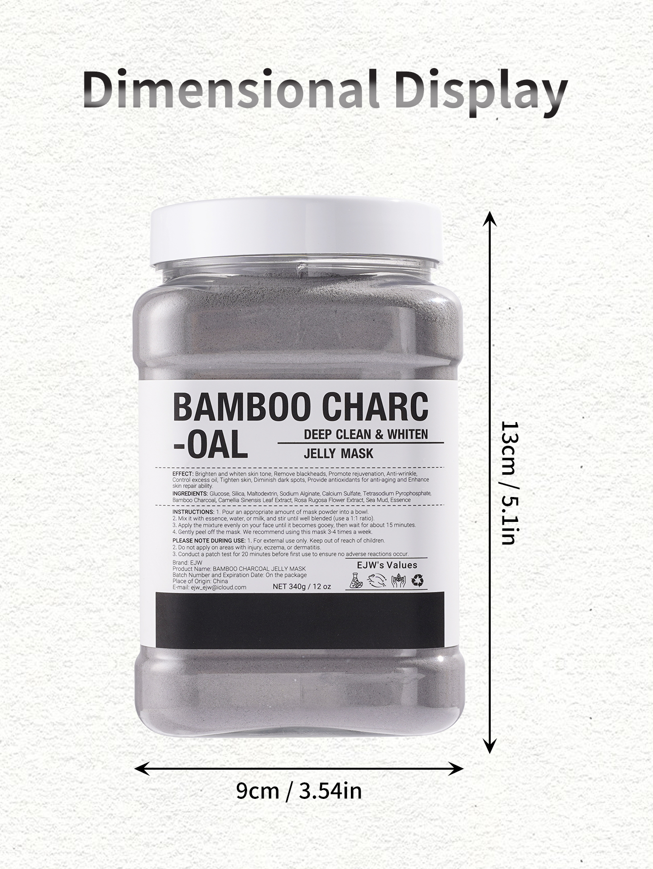 Polvo de la máscara de la jalea del carbón de leña de Bambú