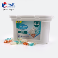 Capsules et dosettes de lessive 5-en-1 de qualité supérieure, formes variées, parfum longue durée, formule écologique, service de personnalisation du logo