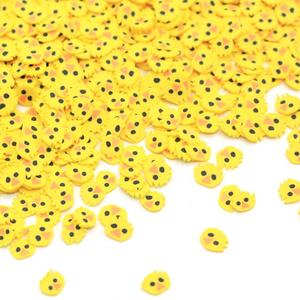 500 grammes de paillettes en argile polymère souple <span class=keywords><strong>jaune</strong></span>, en forme de poussins, pour loisirs créatifs, accessoires de nail art, décorations pour slime - Product Image 4