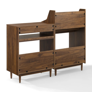 Compact Vinyl <b>Record</b> Storage Cabinet Flip-Through Display Player <b>Stand</b> Small Apartment Walnut Reversible Design - Product Image 3