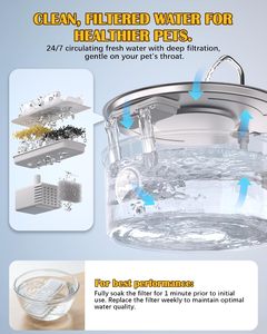 เครื่องให้น้ำสุนัขสแตนเลสขนาด 270 ออนซ์/8 ลิตร  ตู้กดน้ำสำหรับสัตว์เลี้ยง - Product Image 4