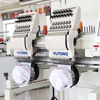 FT-CT1202HSS Informatisé multifonction deux double 2 tête cap plat T-shirt machine de Broderie De sequin pour boutique de design
