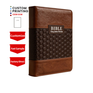Servicio de Impresión de Biblias con Tamaño Personalizado, Bolsa con Cierre de Color a Elección, Estampado en Caliente, Cubierta de PU Empalmada, <span class=keywords><strong>Biblia</strong></span> Sagrada Española para Hombre - Product Image 1
