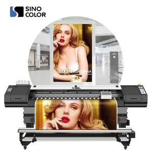 SinoColor top quality 1.8m double i1600/i3200 heads max 2400dpi take up system vinyl pp canvas mesh inkjet Eco Solvent printer