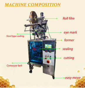 Máquina Envasadora de Sobres de Alimentos con Sellado Automático Completo para Mantequilla de Maní, <span class=keywords><strong>Miel</strong></span> y Ketchup de 10 Gramos, Sellado Posterior y de 4 Lados - Product Image 2
