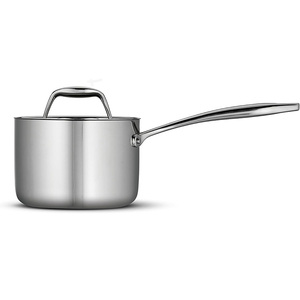 Olla <span class=keywords><strong>de</strong></span> Lujo <span class=keywords><strong>de</strong></span> <span class=keywords><strong>Triple</strong></span> <span class=keywords><strong>Fondo</strong></span>, <span class=keywords><strong>Acero</strong></span> Inoxidable 304, Cacerola Antiadherente <span class=keywords><strong>de</strong></span> Diseño Moderno, Mini Olla para Leche con Tapa, Apta para Horno - Product Image 1