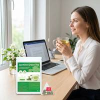 Thé vert au jasmin, sachets de thé pyramidaux individuels, arôme floral rafraîchissant, infusion chaude ou froide, santé, OEM, marque privée