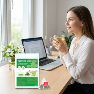 Thé vert au <span class=keywords><strong>jasmin</strong></span>, sachets de thé pyramidaux individuels, arôme floral rafraîchissant, infusion chaude ou froide, santé, OEM, marque privée - Product Image 5