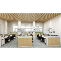 Compartiments de bureau contemporains à postes de travail multiples Cloisons de bureau modernes Ensemble de meubles de bureau de luxe