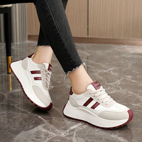 Nuevas Zapatillas Deportivas Casuales de Plataforma para Mujer, Invierno, Primavera, Verano, Otoño 2026, de Microfibra con Costuras de Cuero, Estilo Deportivo, Acolchadas, Sin Cordones