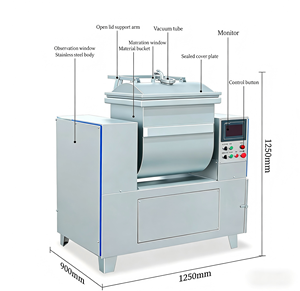 Amasadora de Masa al Vacío Eléctrica Comercial <span class=keywords><strong>INNOTECH</strong></span> HM-25 de Acero Inoxidable, Industrial, Totalmente Automática, con Gancho Espiral para Masa 300 - Product Image 3