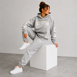 Conjunto de <span class=keywords><strong>Sudadera</strong></span> con <span class=keywords><strong>Capucha</strong></span> y Pantalones Deportivos de Dos Piezas Tejidos para Mujer con Logotipo Personalizado, Transpirable y Antipilling - Product Image 5