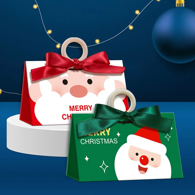 Christmas Decoration Santa Claus Candy Gift Apple Box and Christmas Eve Packaging Empty Box