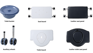 Déambulateur multifonctionnel réglable avec siège et accessoires de toilette remplaçables pour personnes âgées - Product Image 6