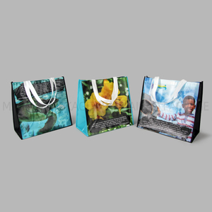 Sac fourre-tout non tissé réutilisable écologique imprimé sur mesure avec une lettre ou un motif unique pour les achats alternatifs - Product Image 1