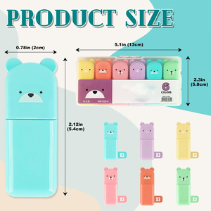 Caja de Regalo con Marcadores de Colores, Bolígrafos de Dibujo, Mini Marcadores con Diseño de Oso, para Protección Ocular, Estudiantes y Oficina - Product Image 2