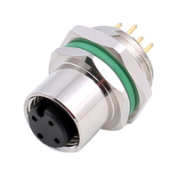 Conector Hembra USB de Montaje en Panel, M12 de 8 Pines, Inserción y Extracción Rápida, M16*1.5, Fijación Frontal, Resistente al Agua IP68, Certificado ROHS, Gran Venta