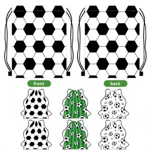 Sac à dos à cordon en gros pour enfants, sac de rangement portable pour supporters de football, sac à cordon en polyester avec poche à bandoulière - Product Image 5