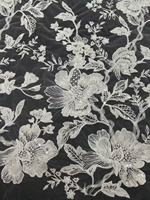 Tissu en dentelle florale 3D de qualité supérieure avec perles brodées et tulle pour robe de mariée et robe de soirée