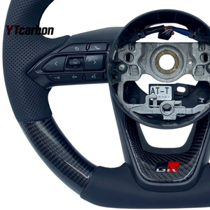 Volante de Fibra de Carbono Real Personalizado YTcarbon para <span class=keywords><strong>GR</strong></span> Yaris <span class=keywords><strong>Corolla</strong></span> <span class=keywords><strong>Cross</strong></span> JDM, Accesorios Interiores para Automóviles - Product Image 5