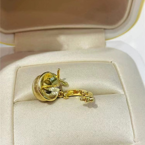 S925 <b>Silver</b> Pendant DIY Accessory with Gourd Style 10-13mm Beads and Gold Plated Empty <b>Bracket</b> Necklace Pendant 31099 - Product Image 3