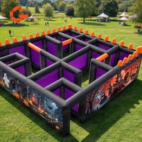 Labyrinthe Gonflable Maison Hantée Thème Crâne Fantôme Fête d'Halloween Festival d'Automne Extérieur Prix Usine Logo Personnalisé