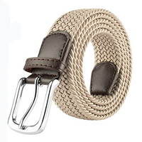 Ceinture élastique tressée décontractée et résistante, plusieurs couleurs au choix, livrée en coffret cadeau