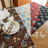 Chemin de table de style rétro français, nappe personnalisée pour hôtel et restaurant, nappe en polyester pour les fêtes de mariage, pour la décoration de la maison