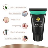 AiBevoow 30g Extensión de uñas Gel polivinílico 6 colores Venta al por mayor Suministro de belleza Etiqueta privada Muy buen color Embalaje de botella de gel Acrílico
