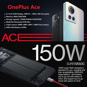 OnePlus Ace 5G กล้อง 50MP หน่วยความจำ 12GB+256GB แบตเตอรี่ 4500mAh หน้าจอ 6.7 นิ้ว ระบบปฏิบัติการ <span class=keywords><strong>ColorOS</strong></span> <span class=keywords><strong>12.1</strong></span> ชิปประมวลผล 8100 Max Octa Core โทรศัพท์มือถือ OnePlus Ace - Product Image 5