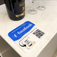Autocollant de Table Acrylique à Puce NFC pour Restaurant, Menu, Carte d'Avis Facebook Google, Code QR, Réseaux Sociaux, Mobile Tactile