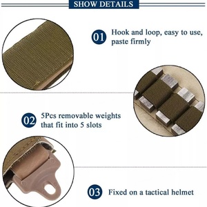 Kit de contrepoids pour casque tactique avec sangle réglable et blocs de poids pour la protection de la tête, utilisation en moto - Product Image 4