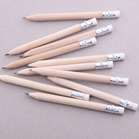 Crayons de golf miniatures en bois naturel HB avec gomme, pré-affûtés, en vrac, corps rond, hexagonal, triangulaire, logo personnalisé, vente en gros